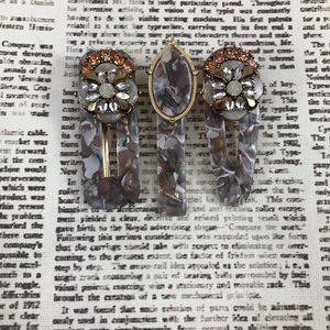 Hair Clips Hair Barrettes Grey Gold